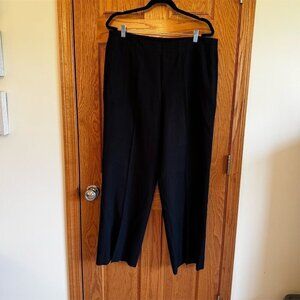 Coldwater Creek Women's Black Linen Pants Size L 14 Elastic Waistband